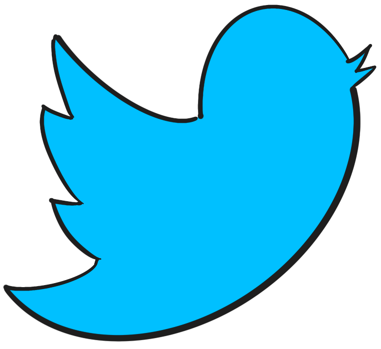 Hand-drawn icon of the Twitter logo