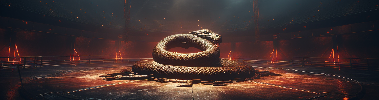Cover image of a futuristic-looking box ring with a metallic snake inside of it