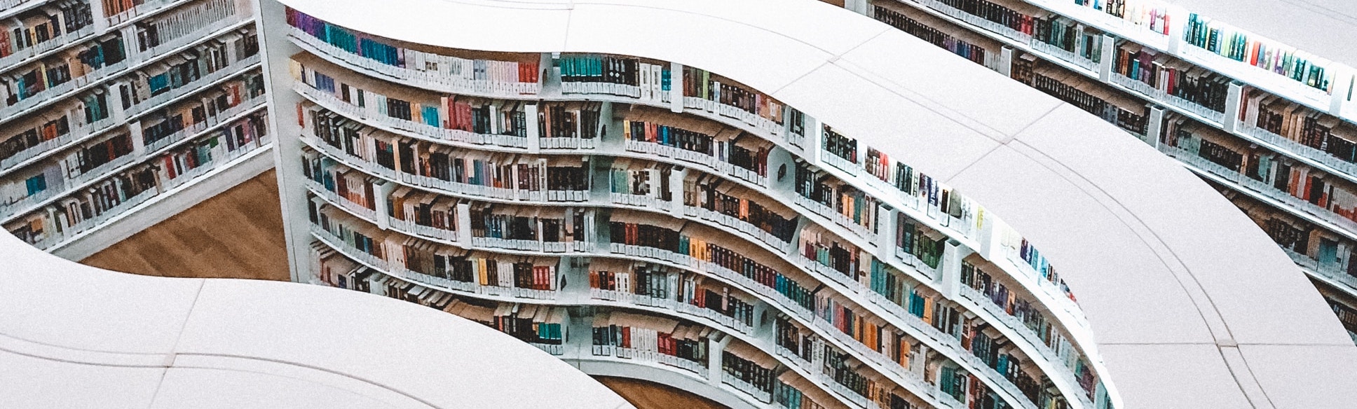 Cover image of a library with books